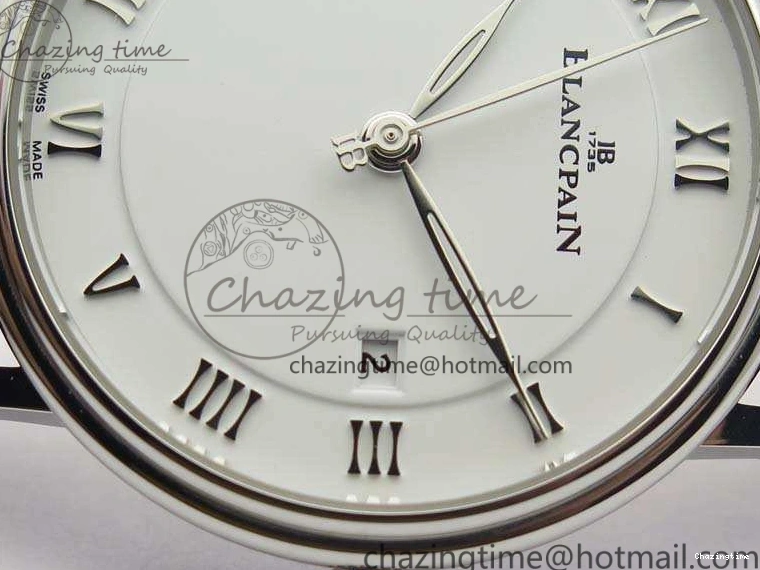 0326 Villeret 6651 SS ZF 1:1 Best Edition White Dial On Black Leather Strap A Practical 8098